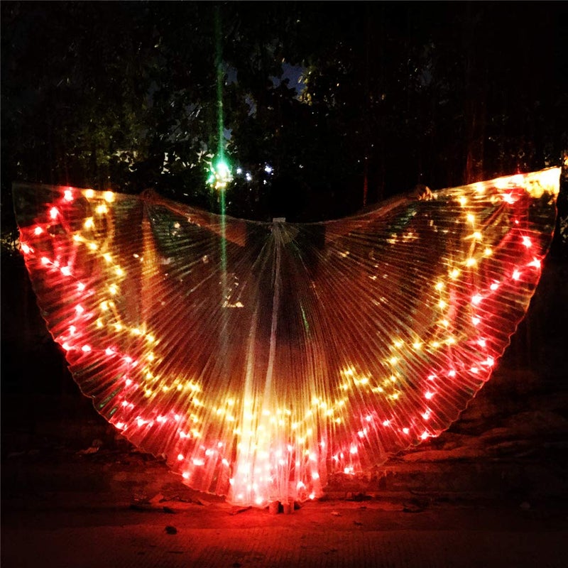 SHINYOU SHINYO LED Isis Wings Glow Light Up Belly Dance Wing Club Dress For Party Halloween Rave Performance Clothing Carniva (Flame) - Image 3